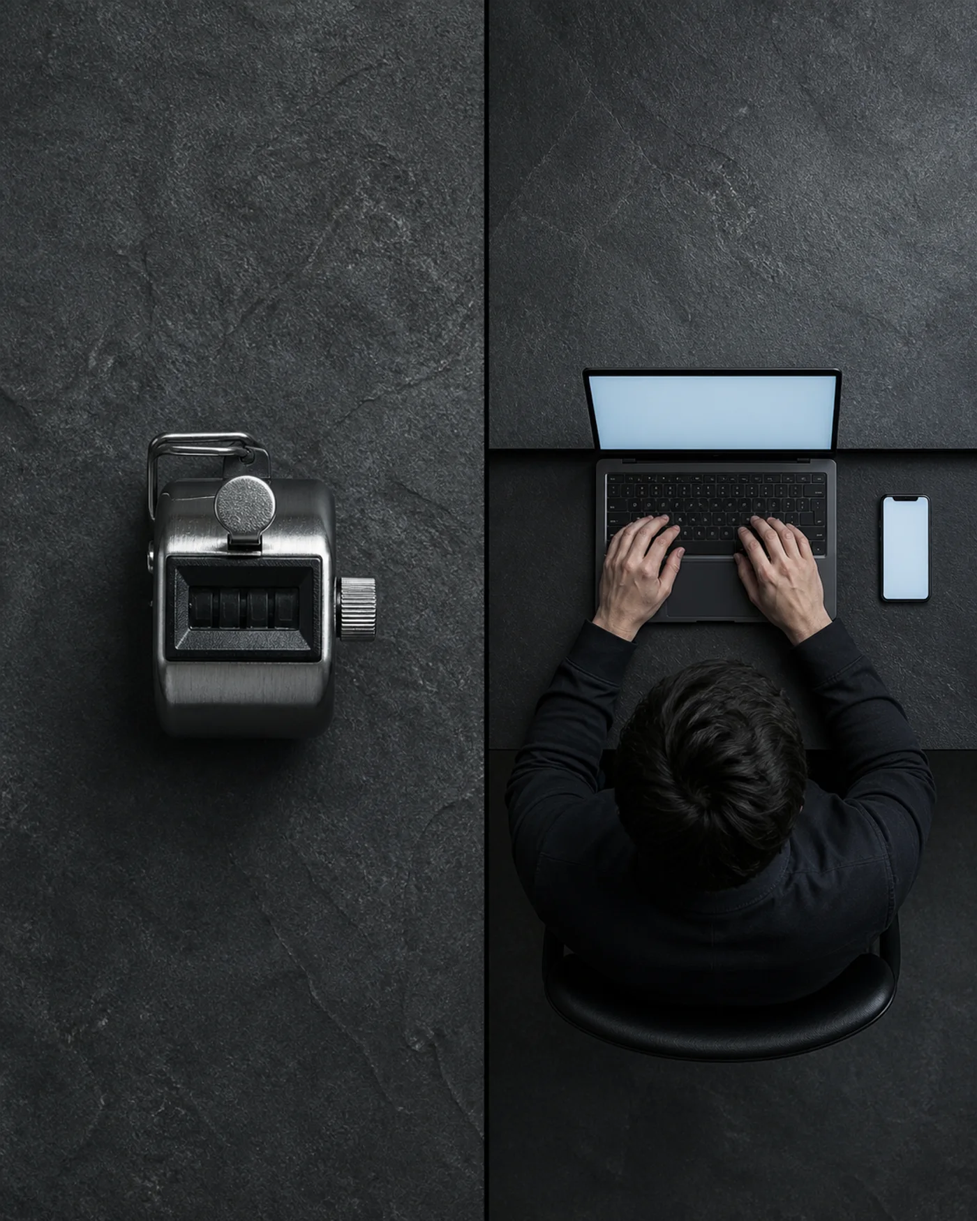 The counter and the counted. Same desk, same mechanism.