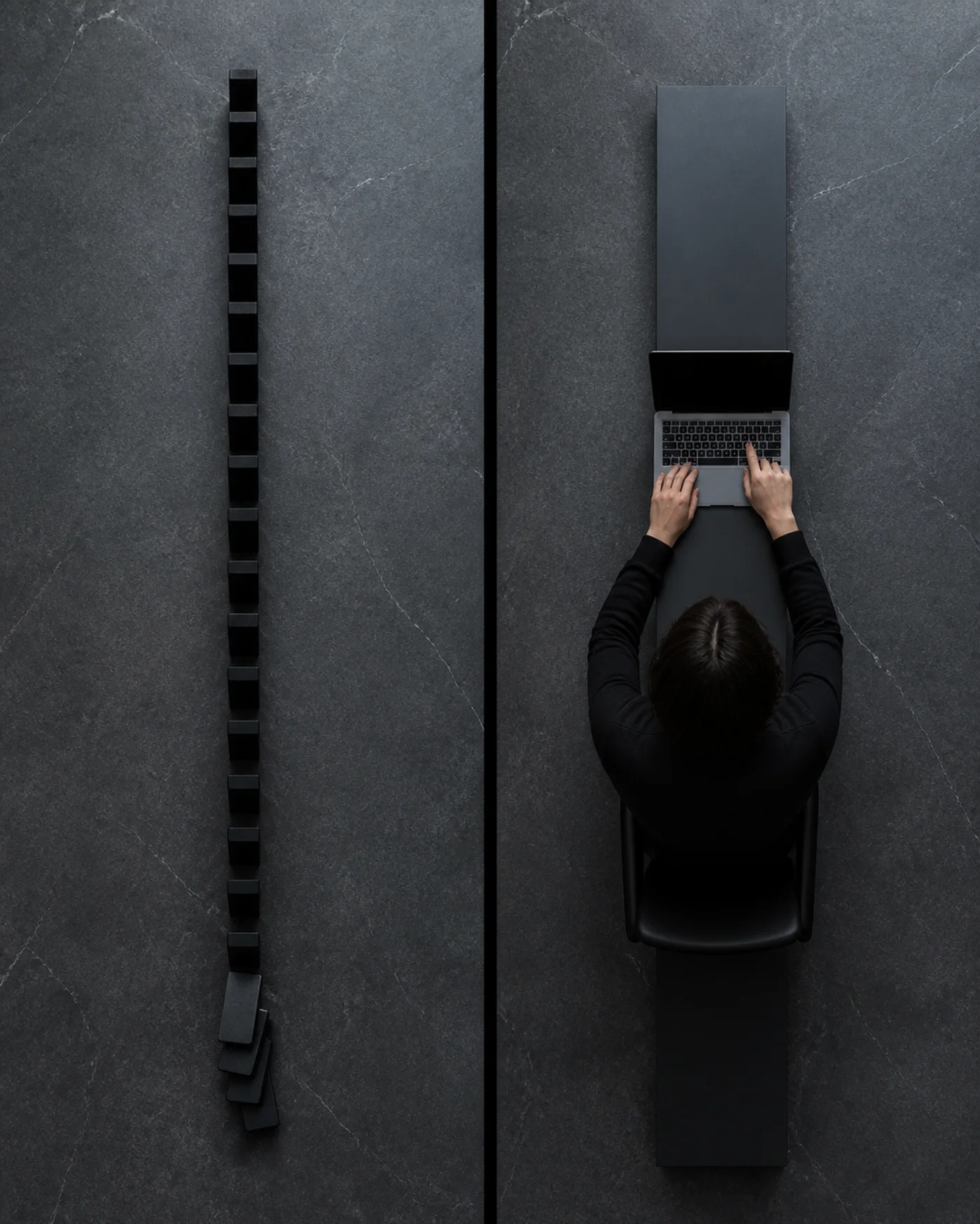 The cue and the keystroke. Set the trigger, then let the situation do the deciding.